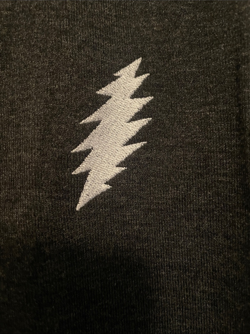 Grateful Dead Black Zip-Up Hoodie with White Lightning Bolt - Picture 3 of 5